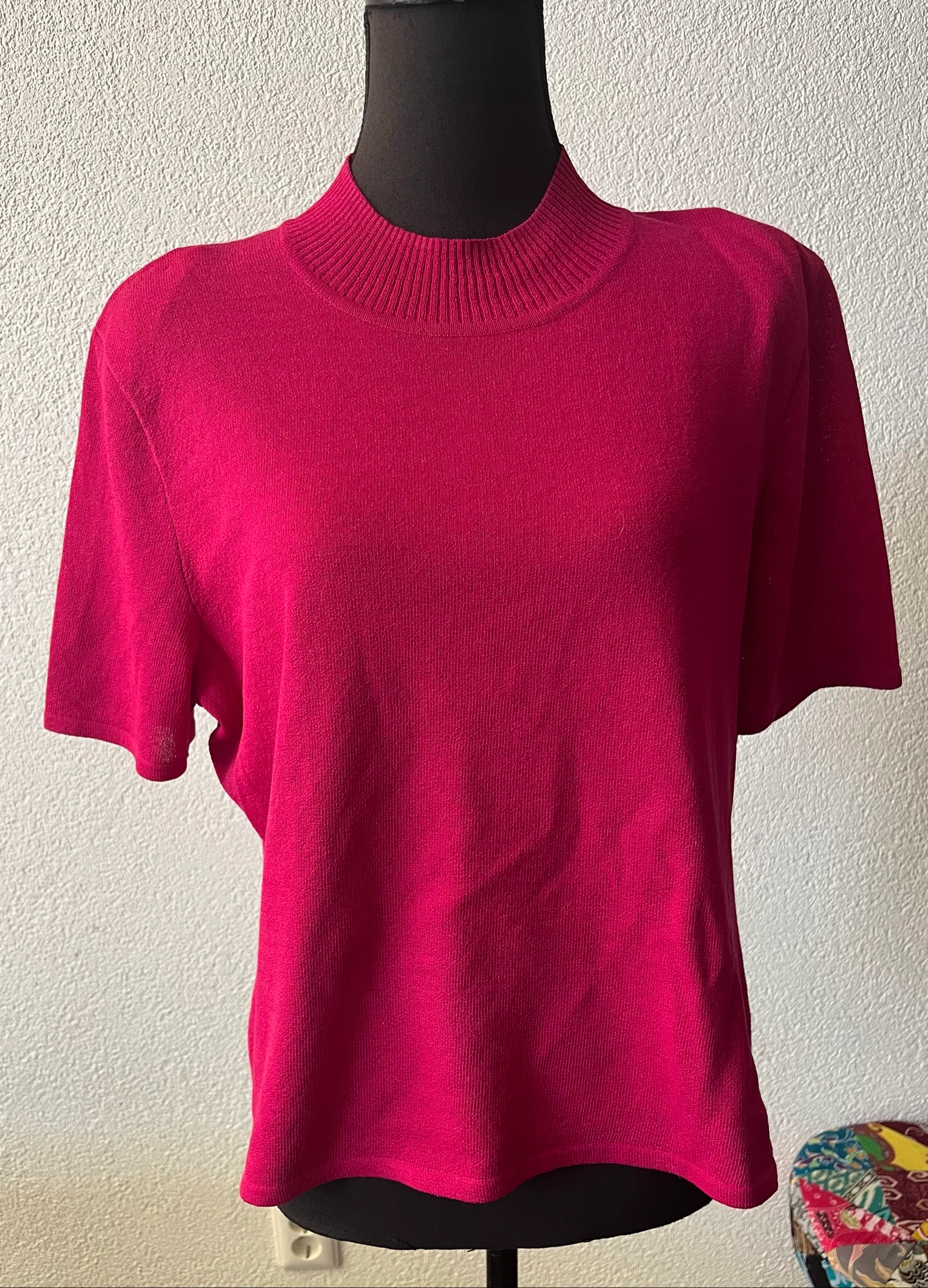 πΊ ππ | Attitude fijngebreide top fuchsia | maat 46 valt 44/46 | korte mouw | wolmix
